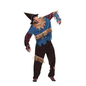 EraSpooky Mens Scarecrow Halloween Costume Size L Includes Shirt Pants & Hat